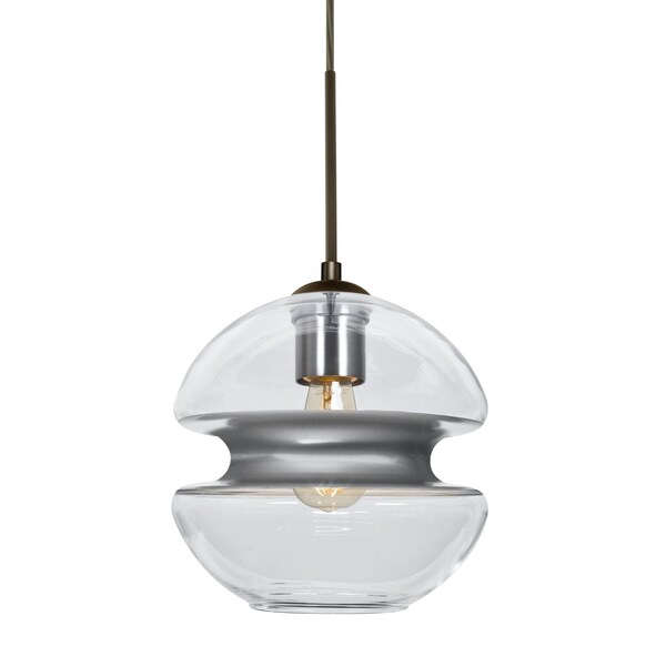 Besa Lighting Hula 8 Cord Pendant, Clear/Silver, Bronze Finish, 1x7W LED Edison 1JT-HULA8SL-EDIL-BR - main